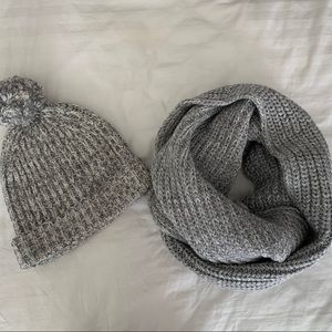 J Crew Pom Pom Beanie and Scarf Set